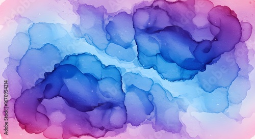 Abstract watercolor design featuring swirling blue and purple hues blending seamlessly in a dreamy background