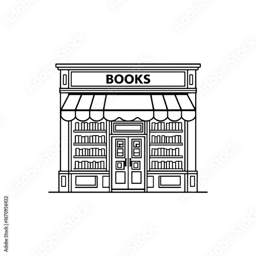 Welcoming Minimalist Bookstore with Open Doors