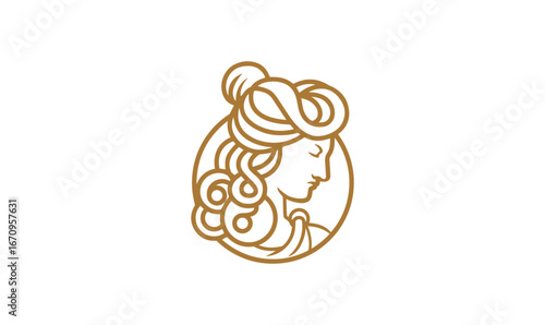 Aphrodite Greek beautiful icon gray vector graphics