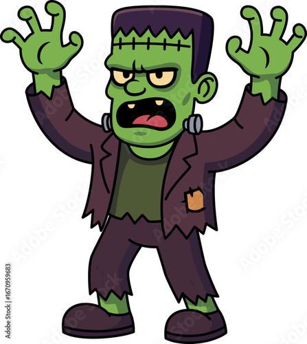 Frankenstein halloween character cartoon