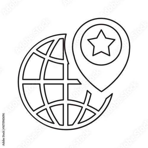 Global Location Star Pin