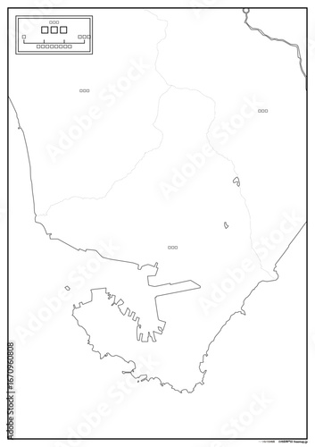 北海道室蘭市の白地図データ