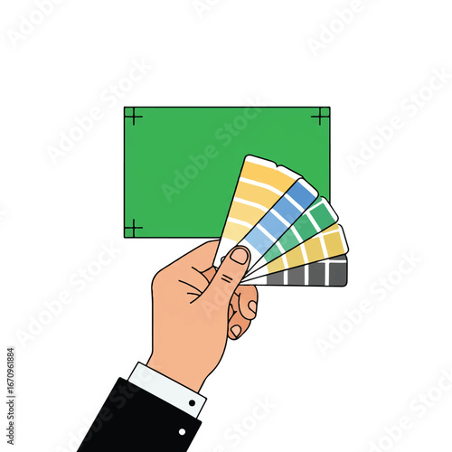 A smiling businessman in a suit introduces a community of people, symbolizing teamwork and networking in a flat vector illustration.