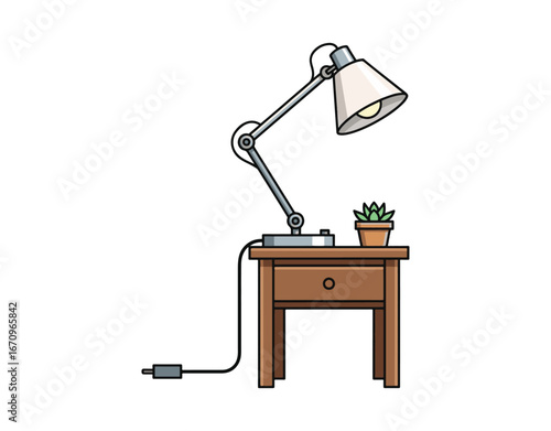 vector illustration of a bedside lamp icon

