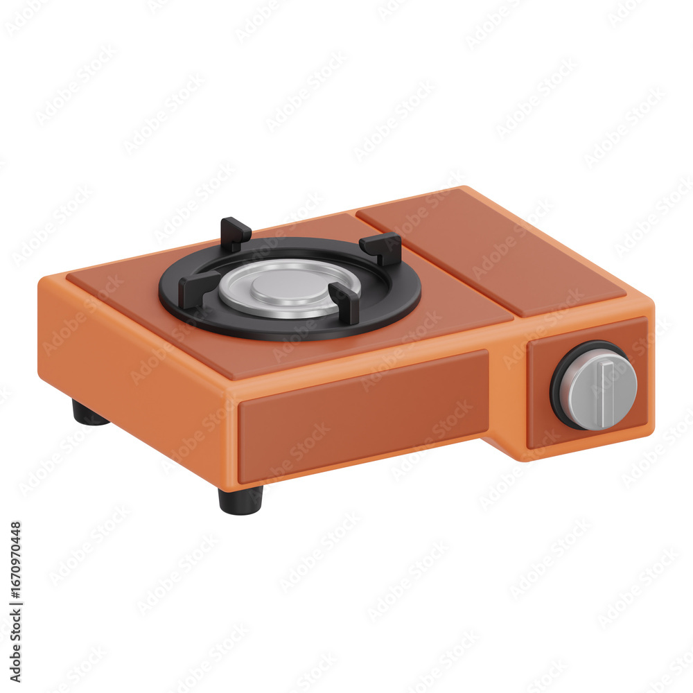 Fototapeta premium 3D portable camping stove icon for cooking