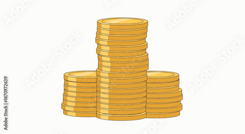 Stacked gold coins symbolize wealth and financial growth, perfect for investment and business concepts.