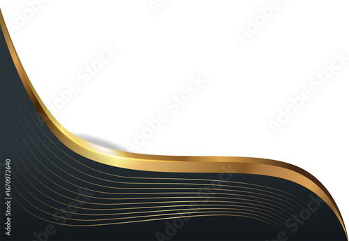 Black Gold Wave Border Decorative