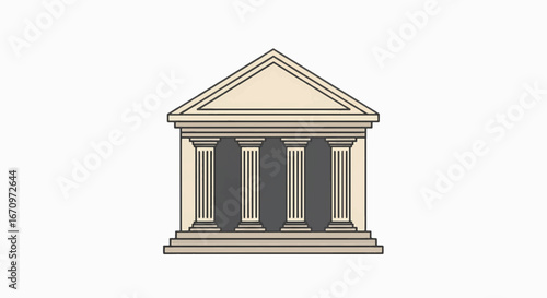 Classic courthouse building with columns symbolizes justice, law, and government authority.