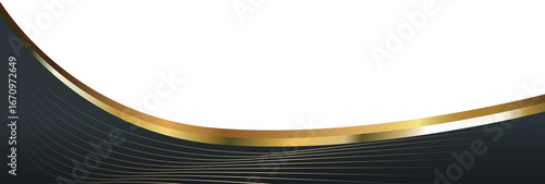 Black Gold Wave Border Decorative