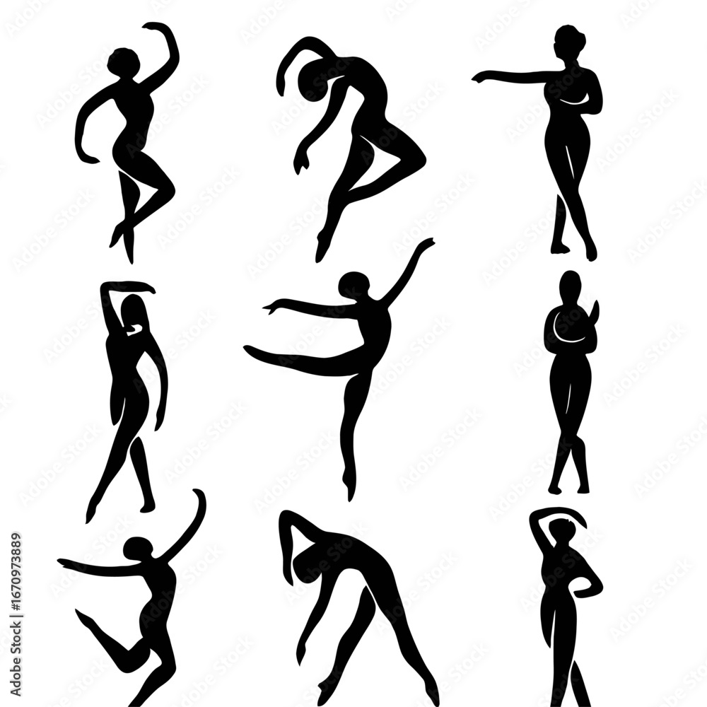 Fototapeta premium Attractive Woman Posing Silhouettes