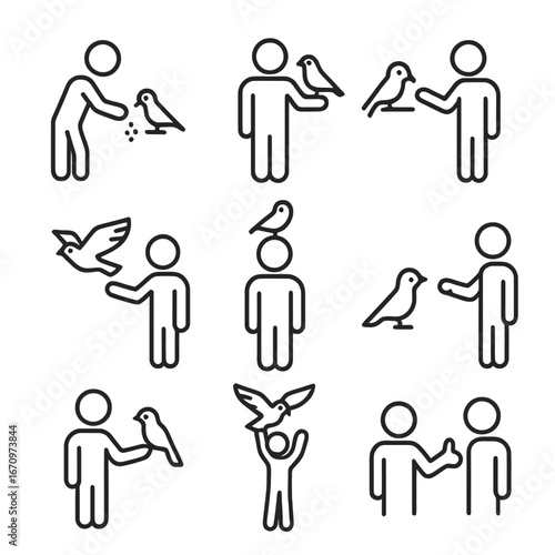 Bird Trainer and Avian Care Icons