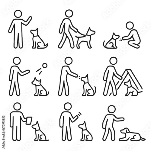 Dog Trainer and Obedience School Icons