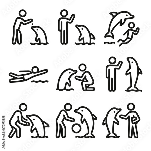 Dolphin Trainer and Show Icons