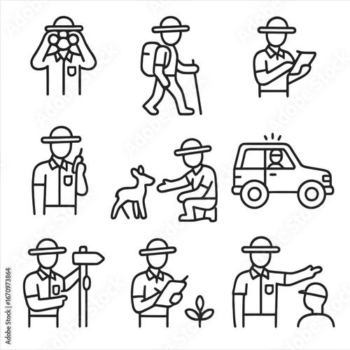 Wildlife Protection and Park Management Icons