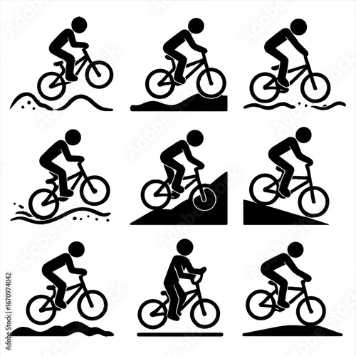 BMX Bike Riding and Sport Icons