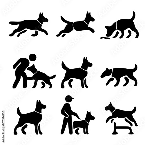 K-9 Unit and Handler Silhouettes