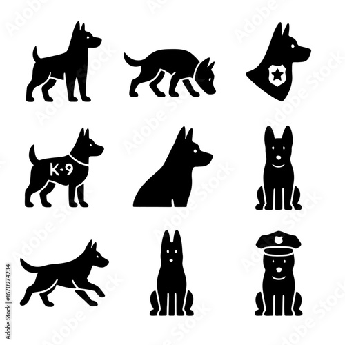 K-9 Unit and Handler Silhouettes