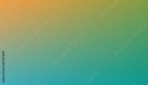 Subtle gradient of warm orange fading into cool green and then vibrant teal blue with a textured speckled overlay creating a modern abstract background