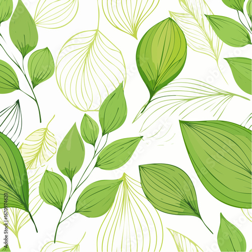 Watercolor seamless pattern of fresh peppermint leaves isolated on background detail of beauty
2