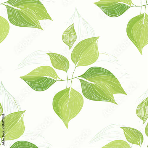 Watercolor seamless pattern of fresh peppermint leaves isolated on background detail of beauty
1