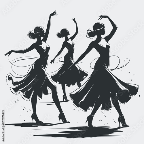 dancers on stage vector