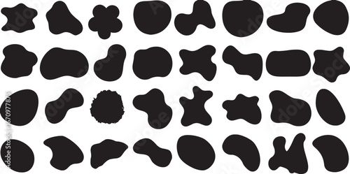 organic, shape, blob, form, abstract, fluid, irregular, natural, smooth, rounded, silhouette, black, white, background, design, element, graphic, illustration, vector, collection, set, pattern, textur