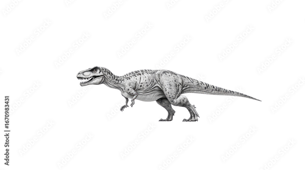 Naklejka premium tyrannosaurus rex dinosaur on white background