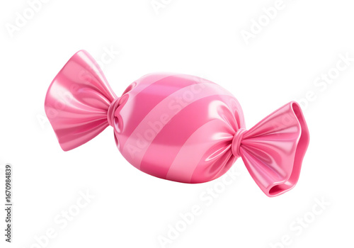 3d pink candy wrapped isolated sweet treat illustration png