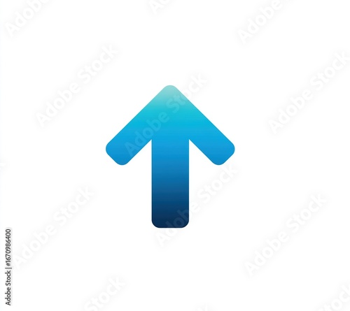 Free Download Single Upward Arrow with Blue Gradient, Clean Geometric Shape for Growth Metaphor, Data Increase and Positive Trend Representation - GFXLoad