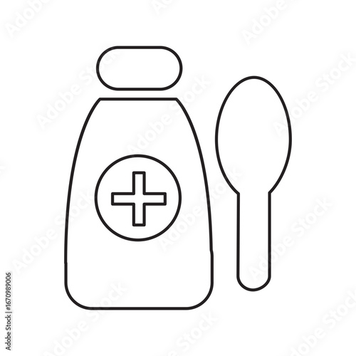 Medicine Bottle and Spoon