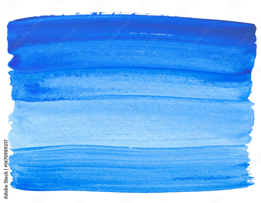 Fototapeta premium Vertical Blue Watercolor Paint Stroke, Bold and Thick, Isolated on Transparent Background