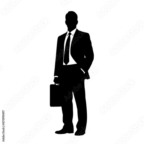 silhouette of businessman with briefcase