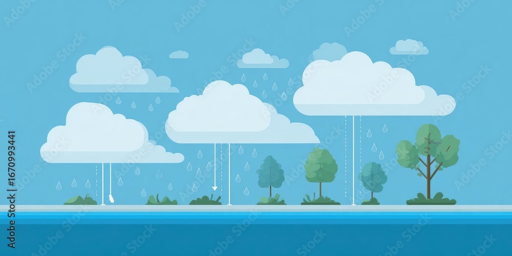 Fototapeta premium Water cycle illustration