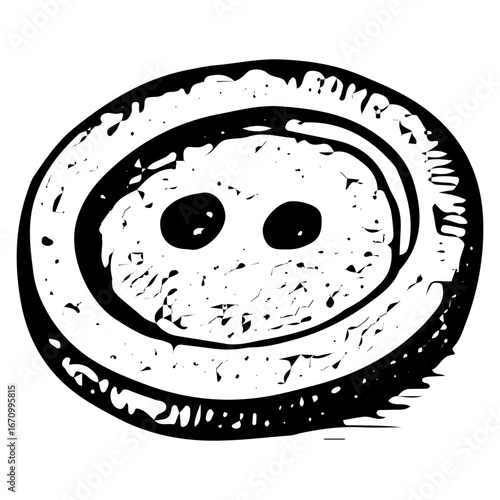 Vintage Button with Four Holes for Sewing Project