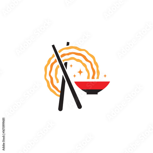 Ramen noodle logo vector