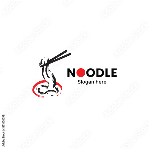 Noodle soup with chopsticks, Japanese noodles