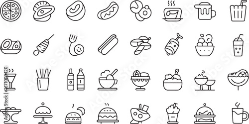 Delicious Food Icons Extensive Collection of Culinary Delights in Vector Format