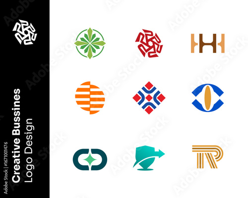 Creative Abstract Business Logo Designs Set Modern Brand Identity