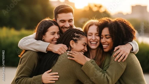 group of happy friends