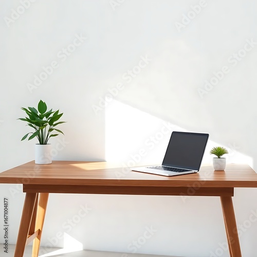 Wallpaper Mural Minimalist Wooden Workspace Torontodigital.ca