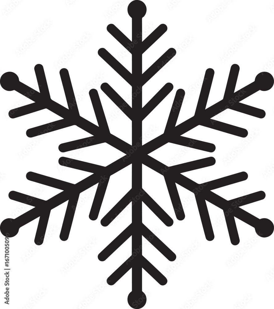 Obraz premium Minimal Snowflake Shape Vector Illustration