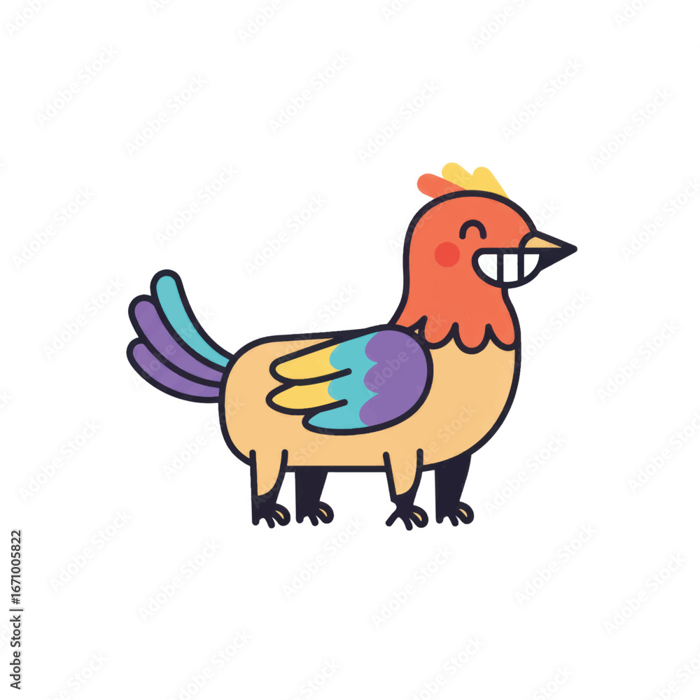Fototapeta premium cartoon bird with a flower