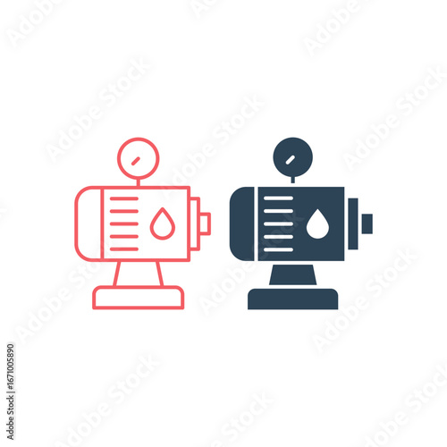 Water pump vector illustration icons set