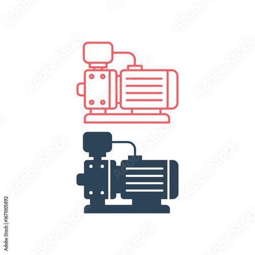 Water pump vector illustration icons set