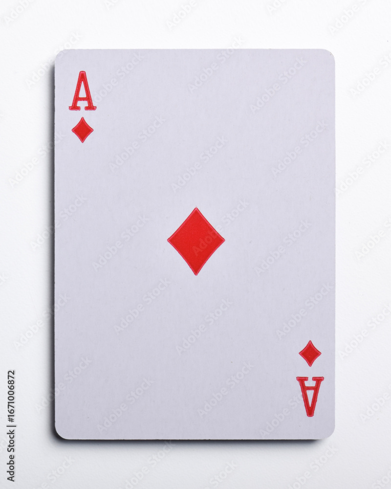 Obraz premium Ace of Diamonds playing card, isolated on white background