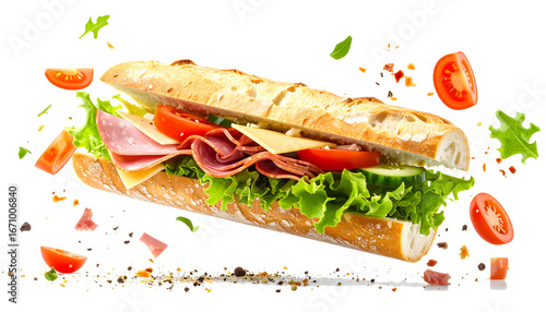 Delicious gourmet sandwich with fresh ingredients, perfect for lunch or a quick meal