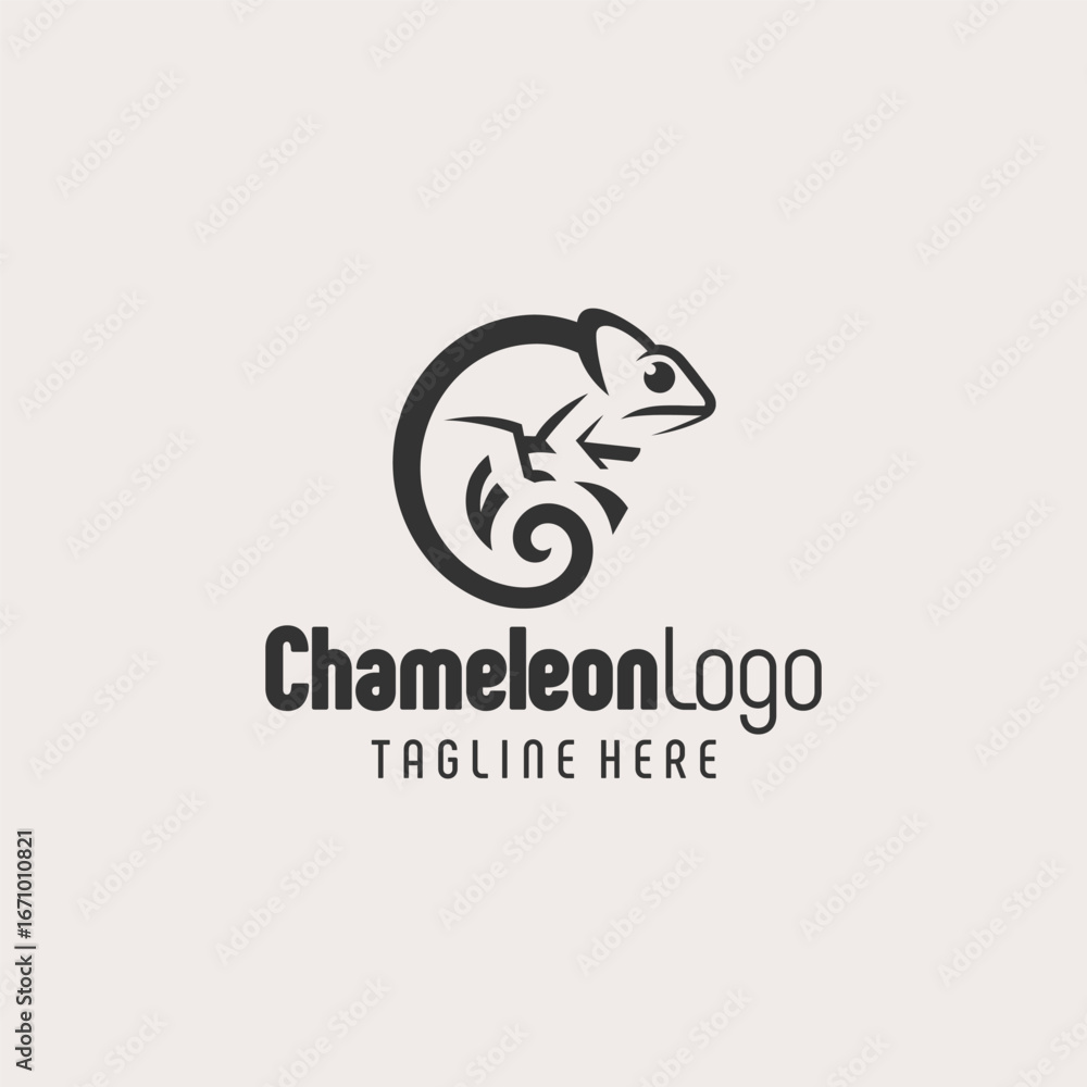Fototapeta premium Abstract Chameleon Identity Black White