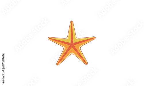 Vibrant Orange Starfish with Five Pointed Arms and Textured Surface.