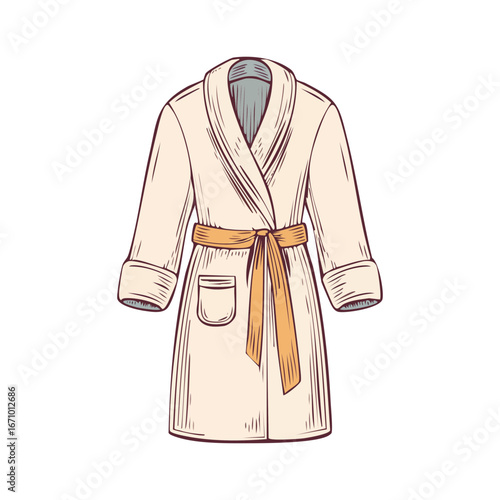 Cozy bathrobe illustration isolated on white