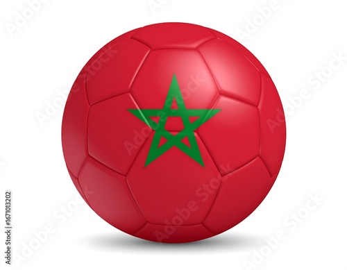 Soccer ball with Moroccan flag